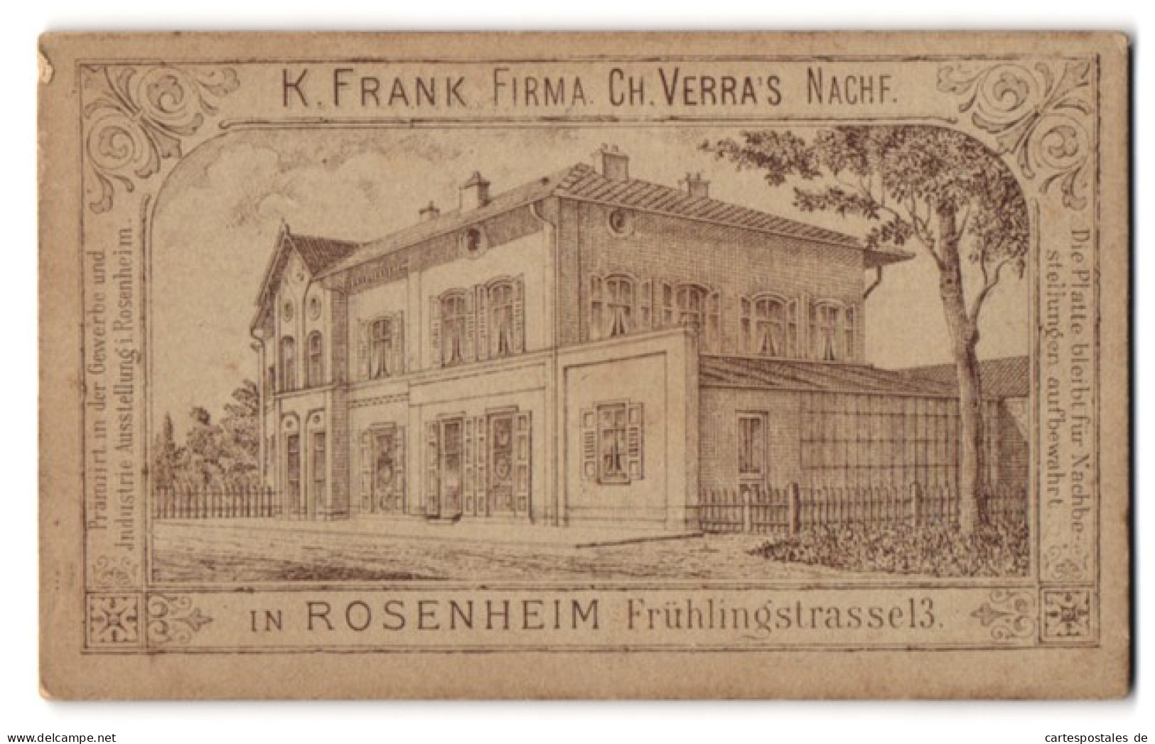 Fotografie K. Frank, Rosenheim, Frühlingstrasse 13, Ansicht Des Ateliers Von Strasse Gesehen  - Lieux