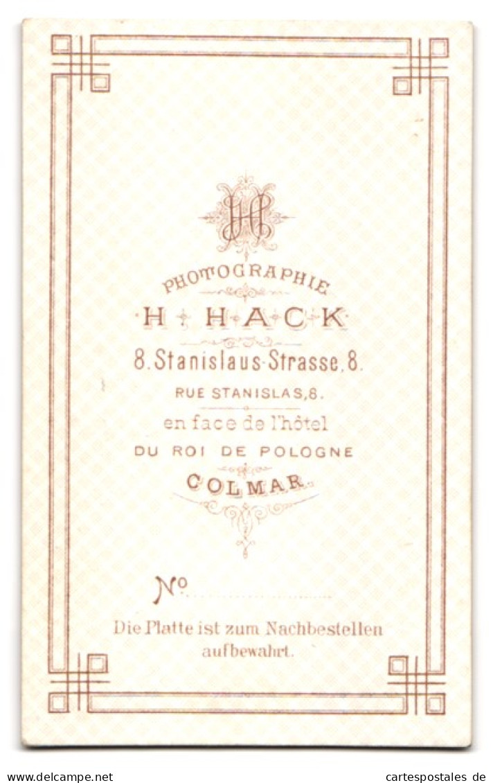 Photo H. Hack, Colmar, Stanislaus Str. 8, Junge Dame Avec Hochgestecktem Haar  - Personas Anónimos