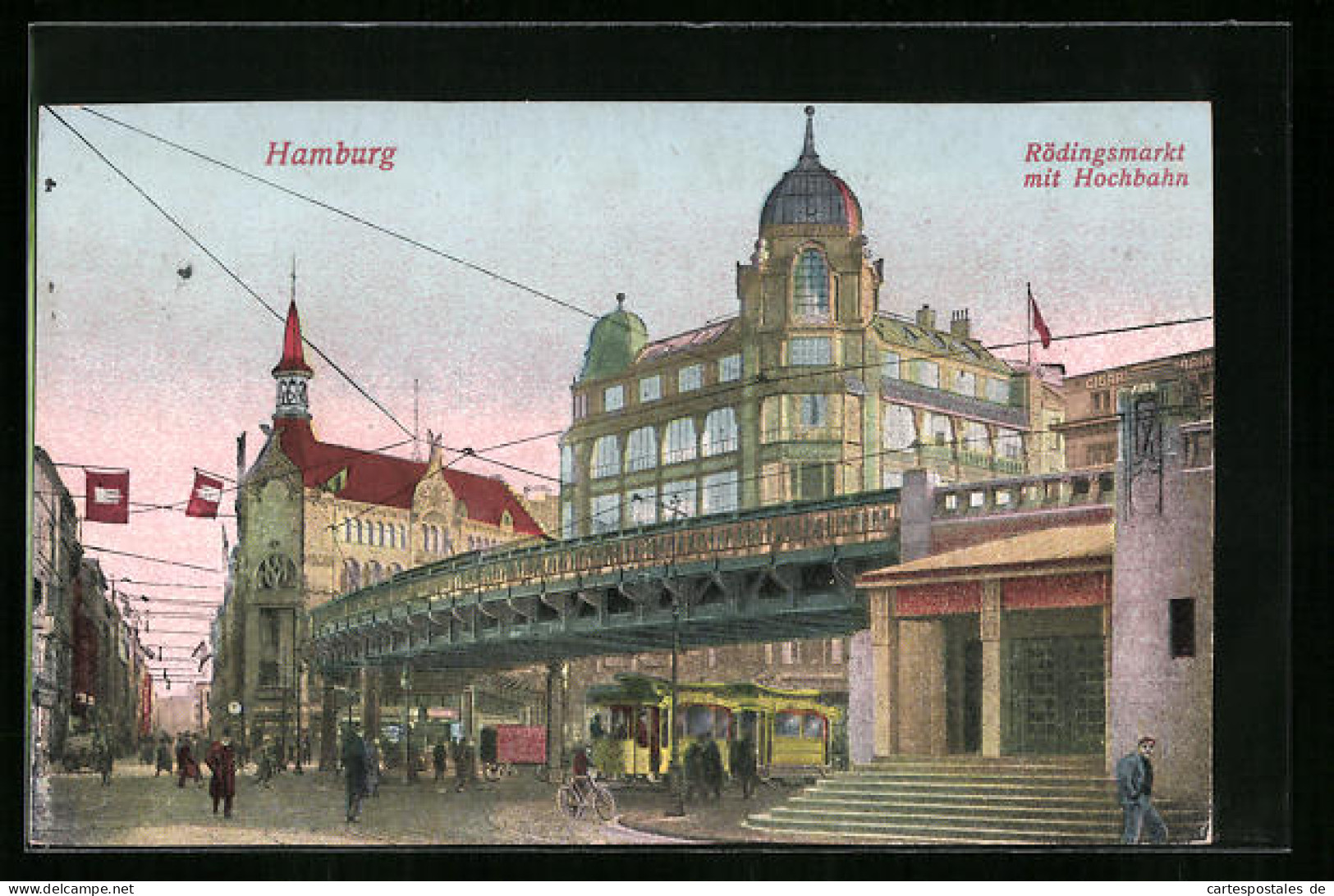 AK Hamburg, Rödingsmarkt Mit Hochbahn  - Mitte