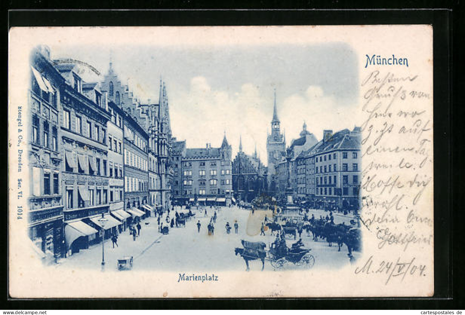 AK München, Kutsche Auf Dem Marienplatz  - München