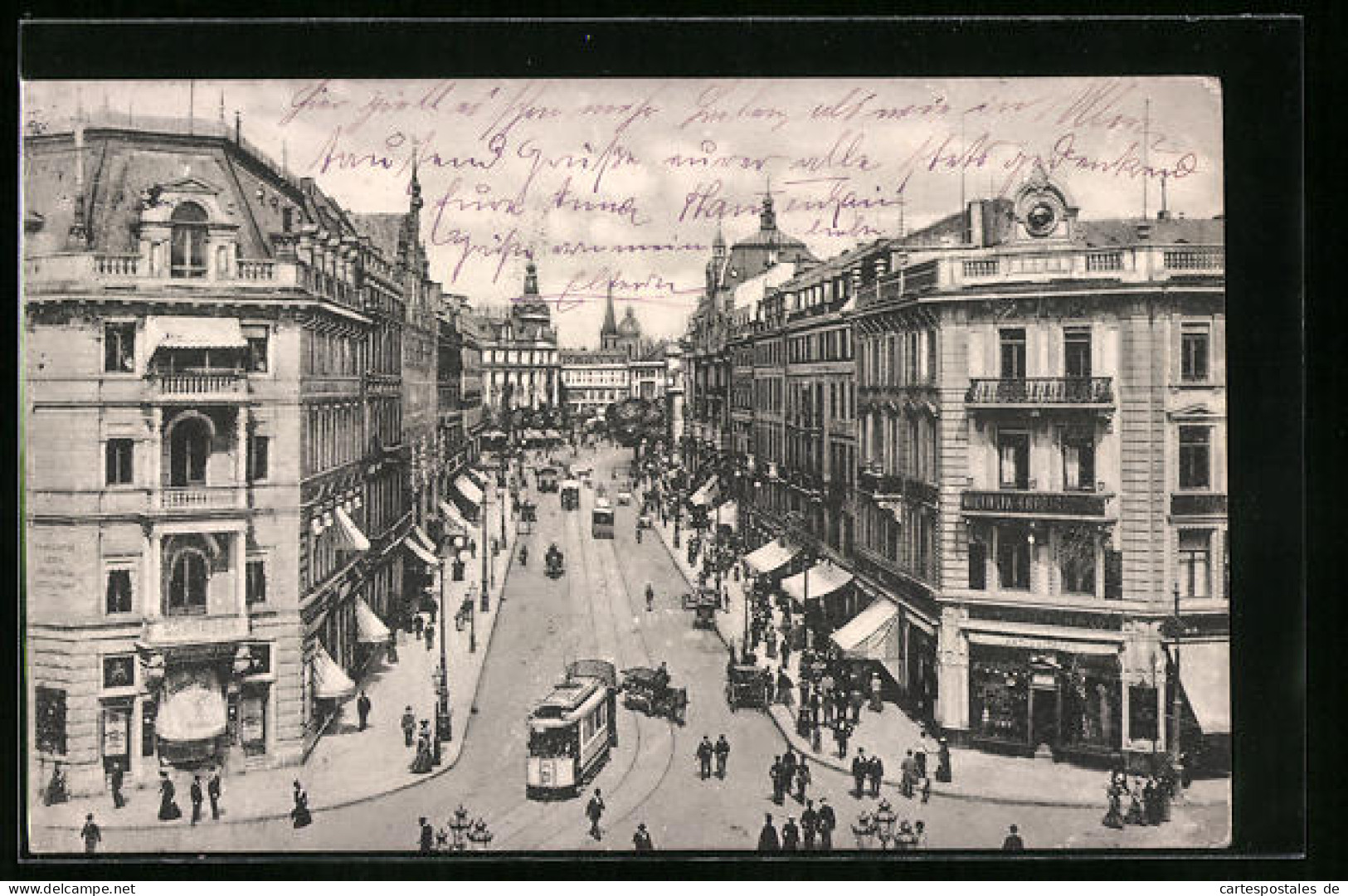 AK Frankfurt A. M., Strassenbahnen In Der Kaiserstrasse  - Strassenbahnen