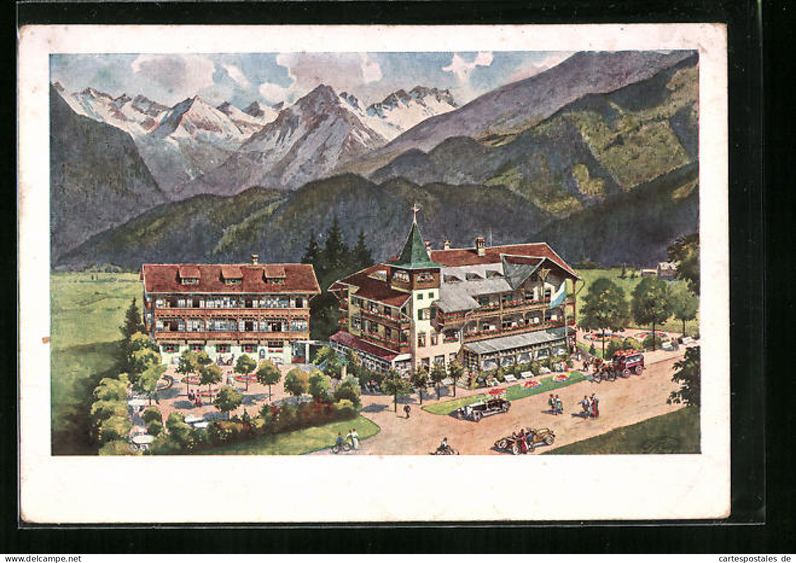 AK Oberstdorf /Bayr. Allgäu, Hotel Wittelsbacher Hof Aus Der Vogelschau  - Oberstdorf