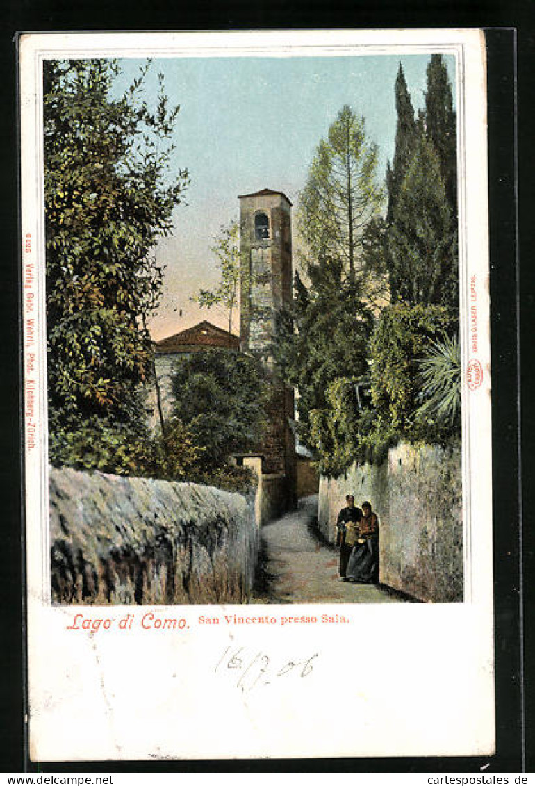 Cartolina Sala /Lago Di Como, Chiesa San Vincento  - Como