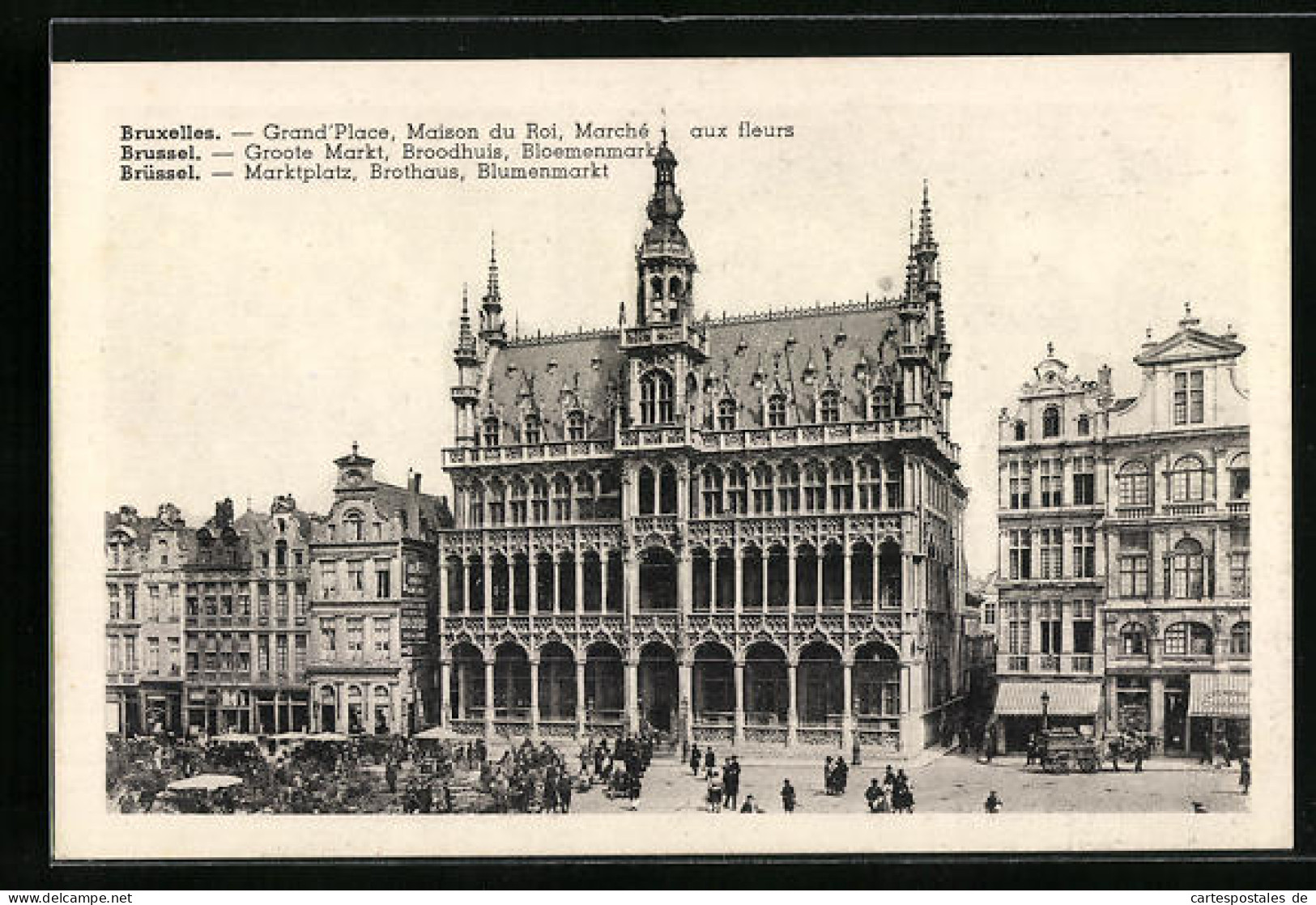 AK Brüssel / Bruxelles, Marktplatz, Brothaus, Blumenmarkt  - Markten