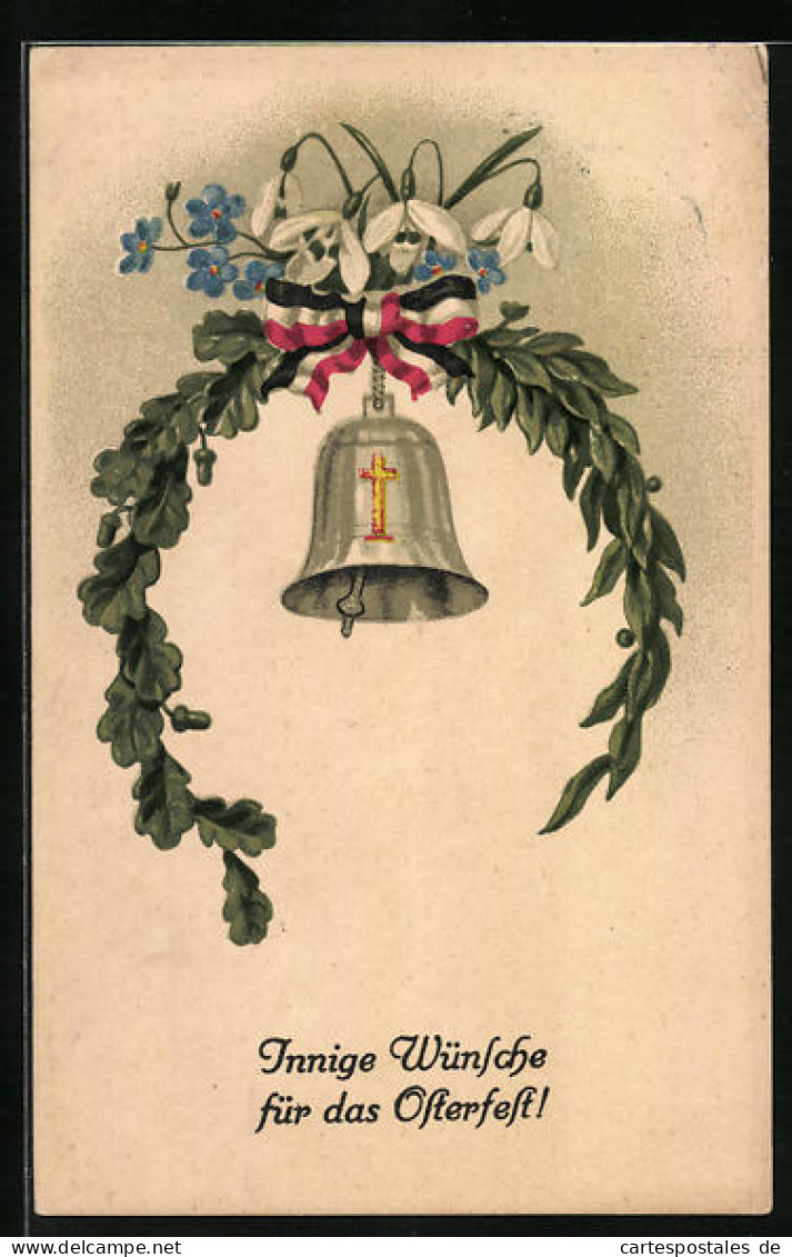 AK Glocke Mit Kreuz Und Eichenlaub  - Weltkrieg 1914-18