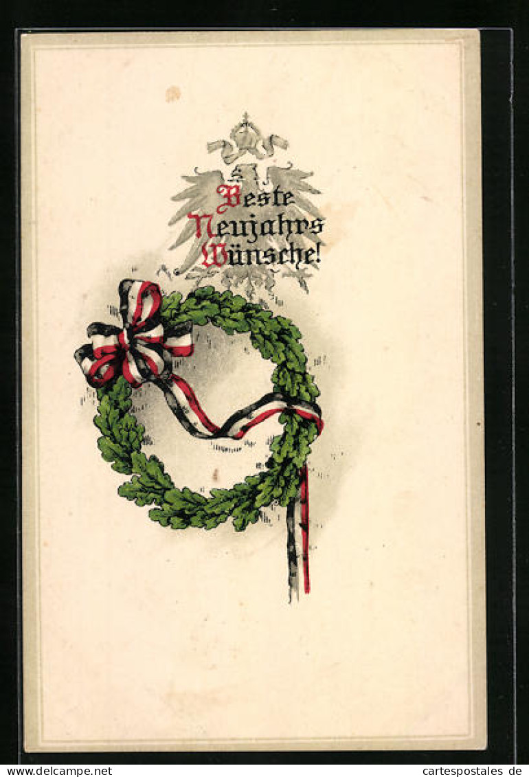 AK Neujahrswünsche Mit Eichenkranz  - War 1914-18