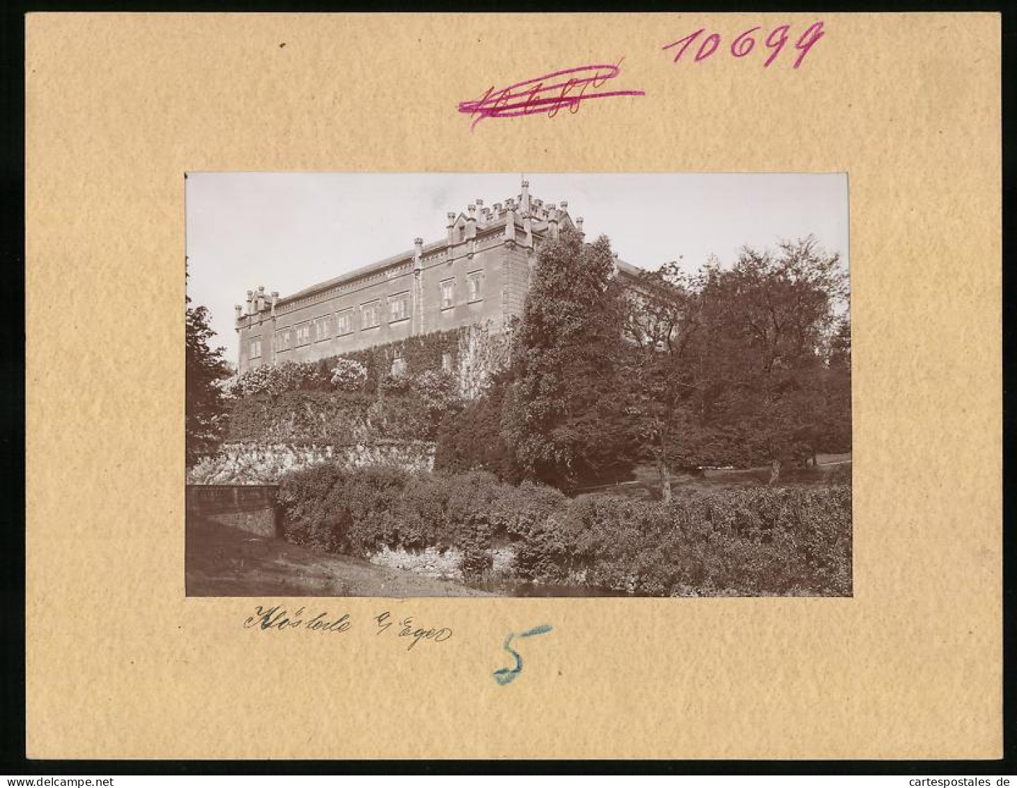 Fotografie Brück & Sohn Meissen, Ansicht Klösterle A. Eger, Blick Auf Das Schloss Klösterle  - Places