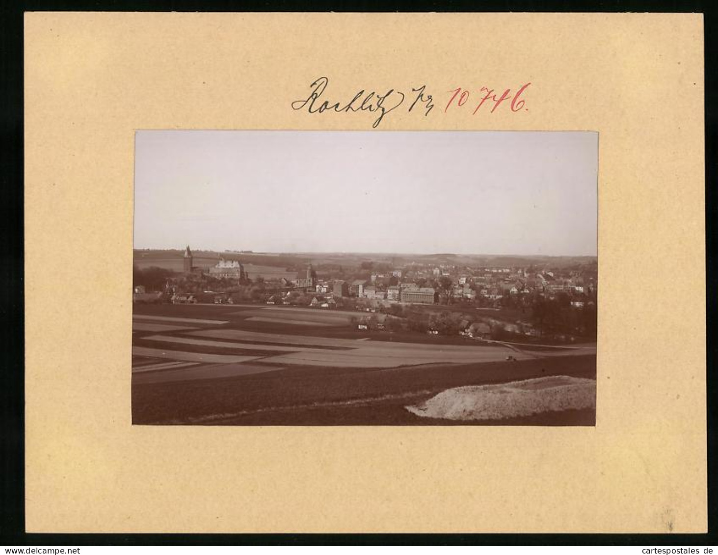 Fotografie Brück & Sohn Meissen, Ansicht Rochlitz I. Sa., Panorama Der Stadt Mit Kirche  - Orte