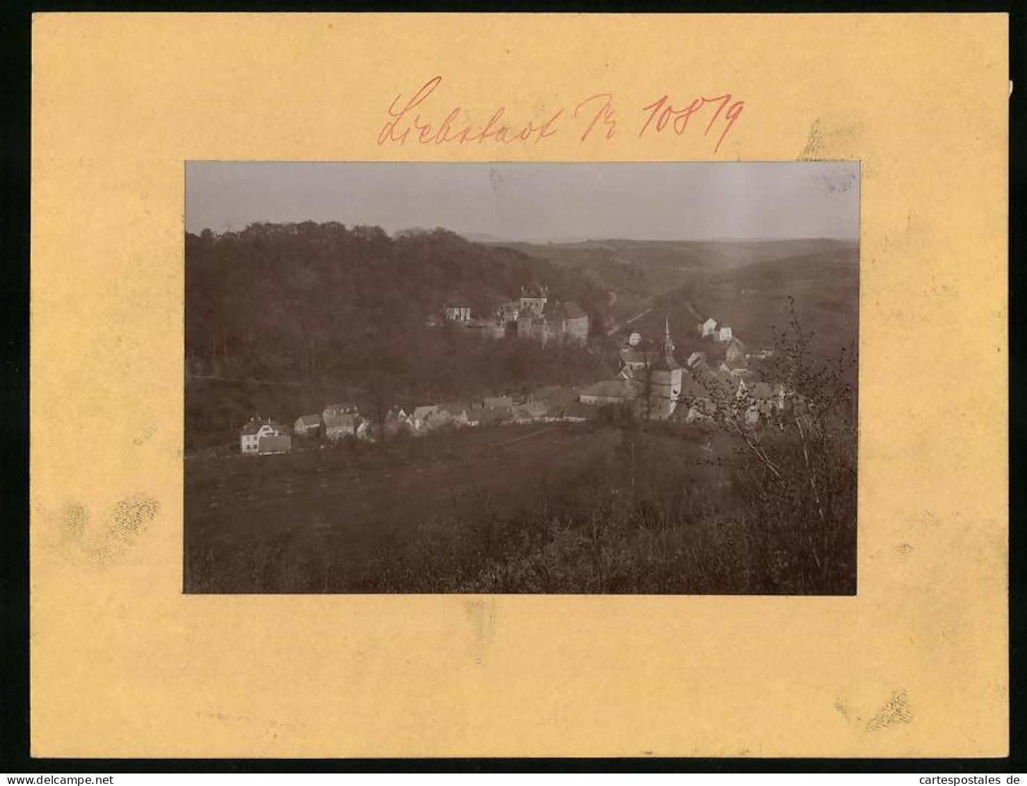 Fotografie Brück & Sohn Meissen, Ansicht Liebstadt I. Sa., Ortspanorama Mit Dem Schloss  - Places