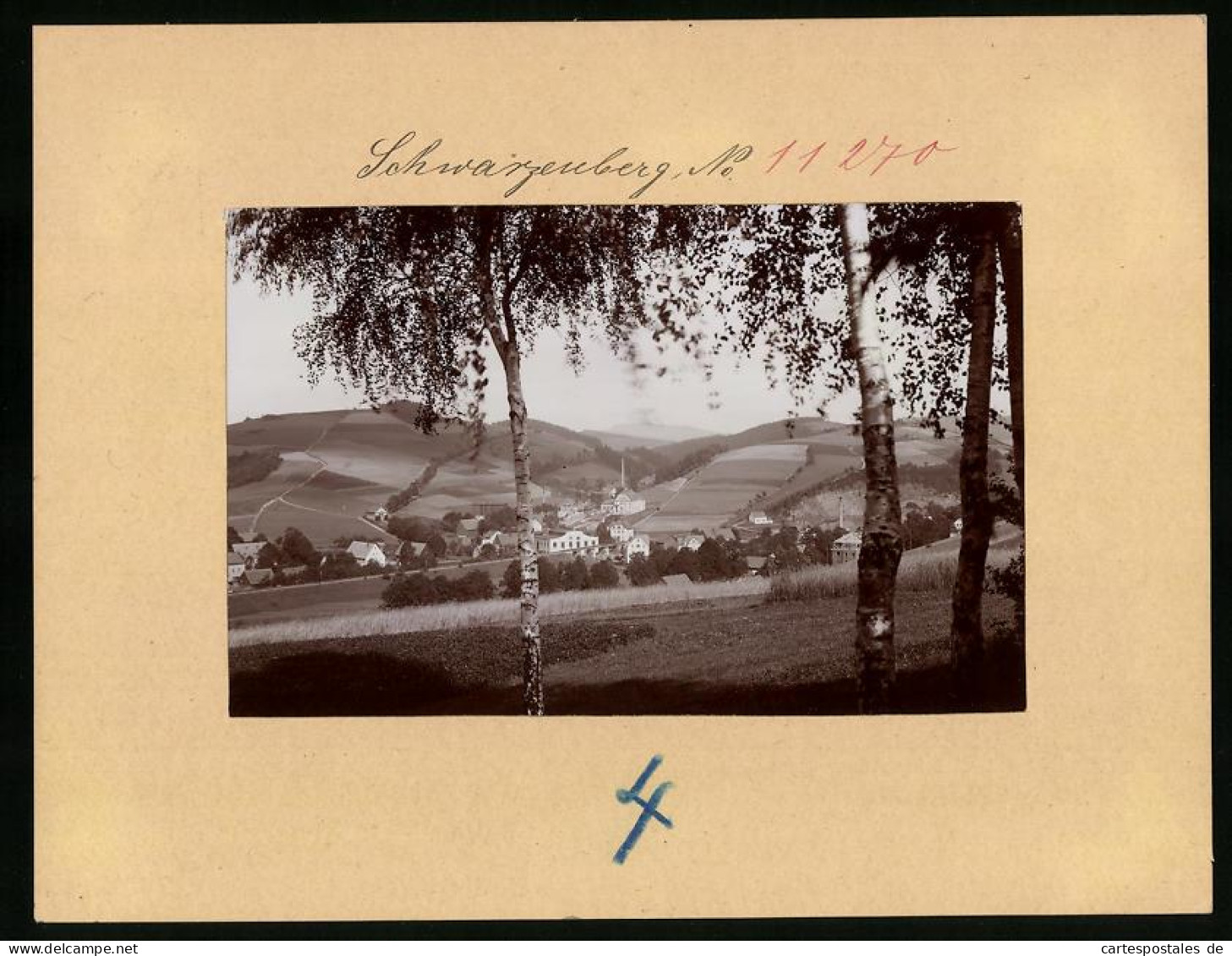Fotografie Brück & Sohn Meissen, Ansicht Schwarzenberg I. Erzg., Blick Vom Ottenstein Auf Wildenau  - Lieux