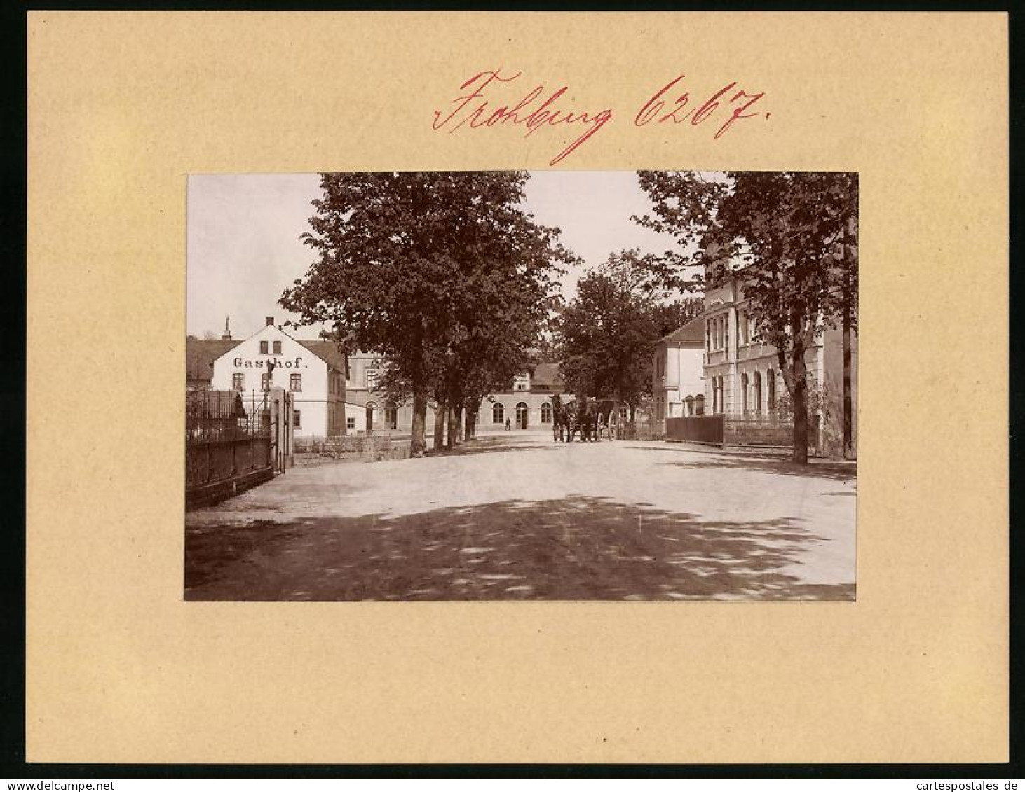 Fotografie Brück & Sohn Meissen, Ansicht Frohburg, Gasthof Am Bahnhof  - Orte