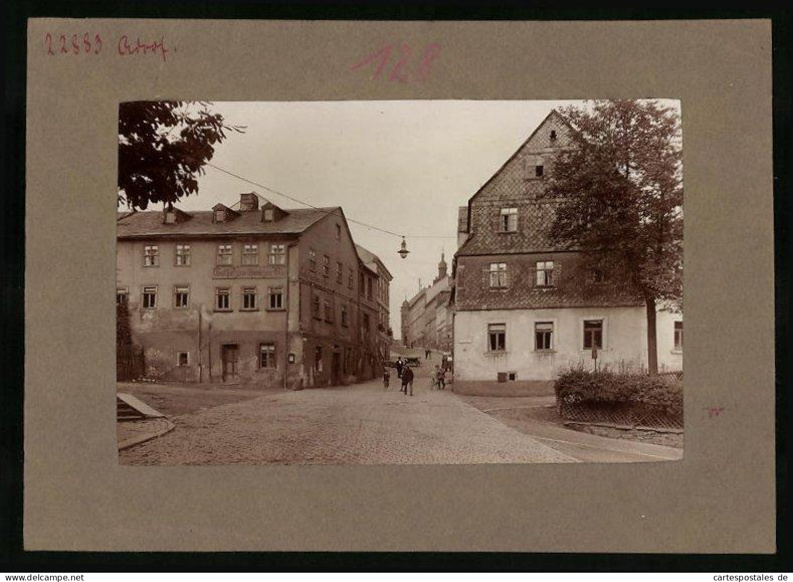 Fotografie Brück & Sohn Meissen, Ansicht Adorf I. V., Hauptstrasse Mit Gasthaus Zum Schwarzen Bär  - Orte