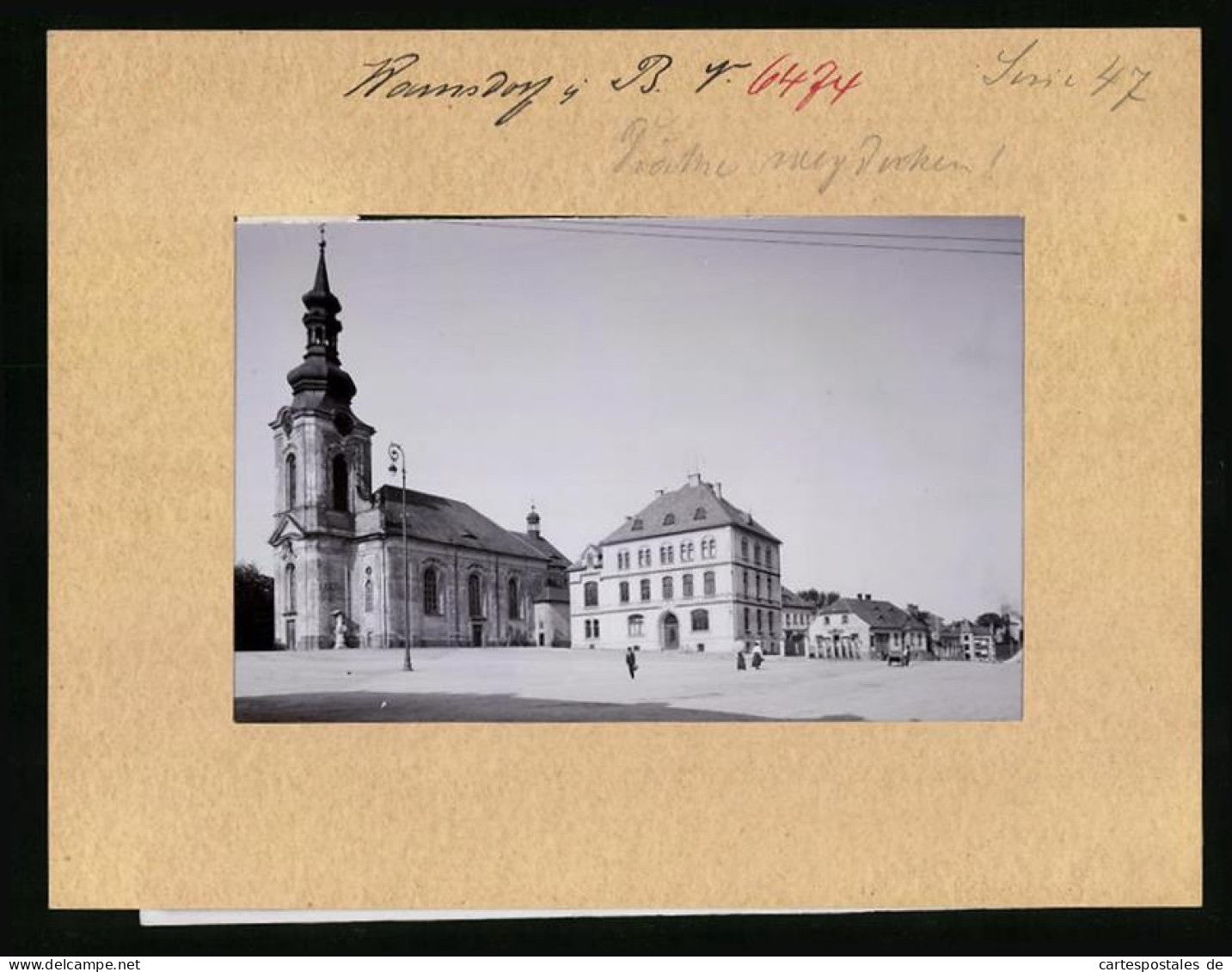 Fotografie Brück & Sohn Meissen, Ansicht Warnsdorf / Böhmen, Katholische Kirche & Pfarre  - Lieux