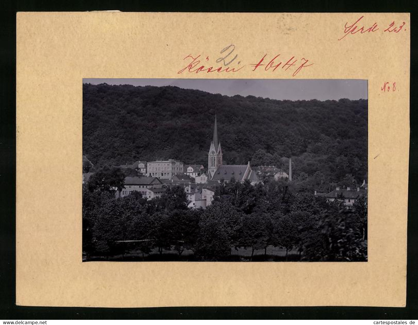 Fotografie Brück & Sohn Meissen, Ansicht Bad Kösen, Ortsansicht Mit Blick Zu Der Kirche  - Places