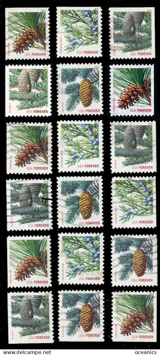 Etats-Unis / United States (Scott No.4482-85 - Noël / 2010 / Christmas) (o) ATM All 18 Positions - Used Stamps