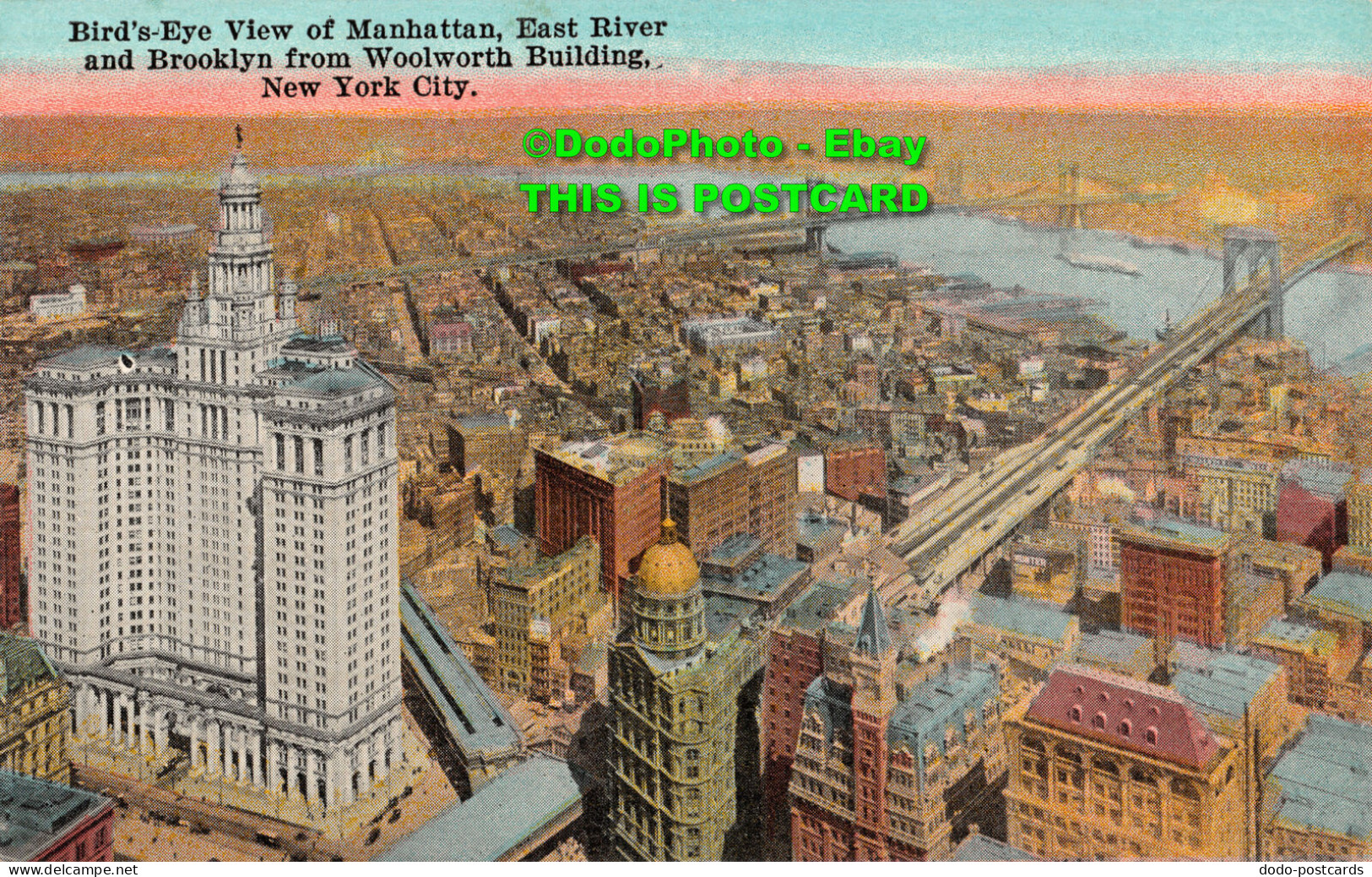 R346812 New York City. Bird Eye View Of Manhattan. East River And Brooklyn From - World