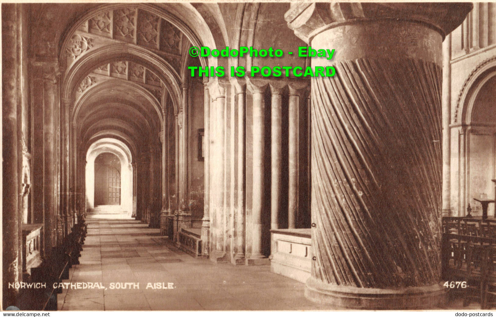 R346820 Norwich Cathedral. South Aisle. Photochrom. All British Production - World