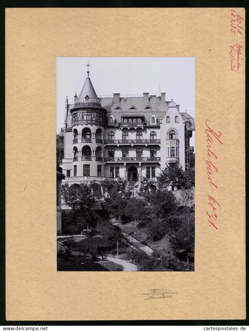 Fotografie Brück & Sohn Meissen, Ansicht Karlsbad, Blick Auf Das Evangelisches Hospiz  - Orte