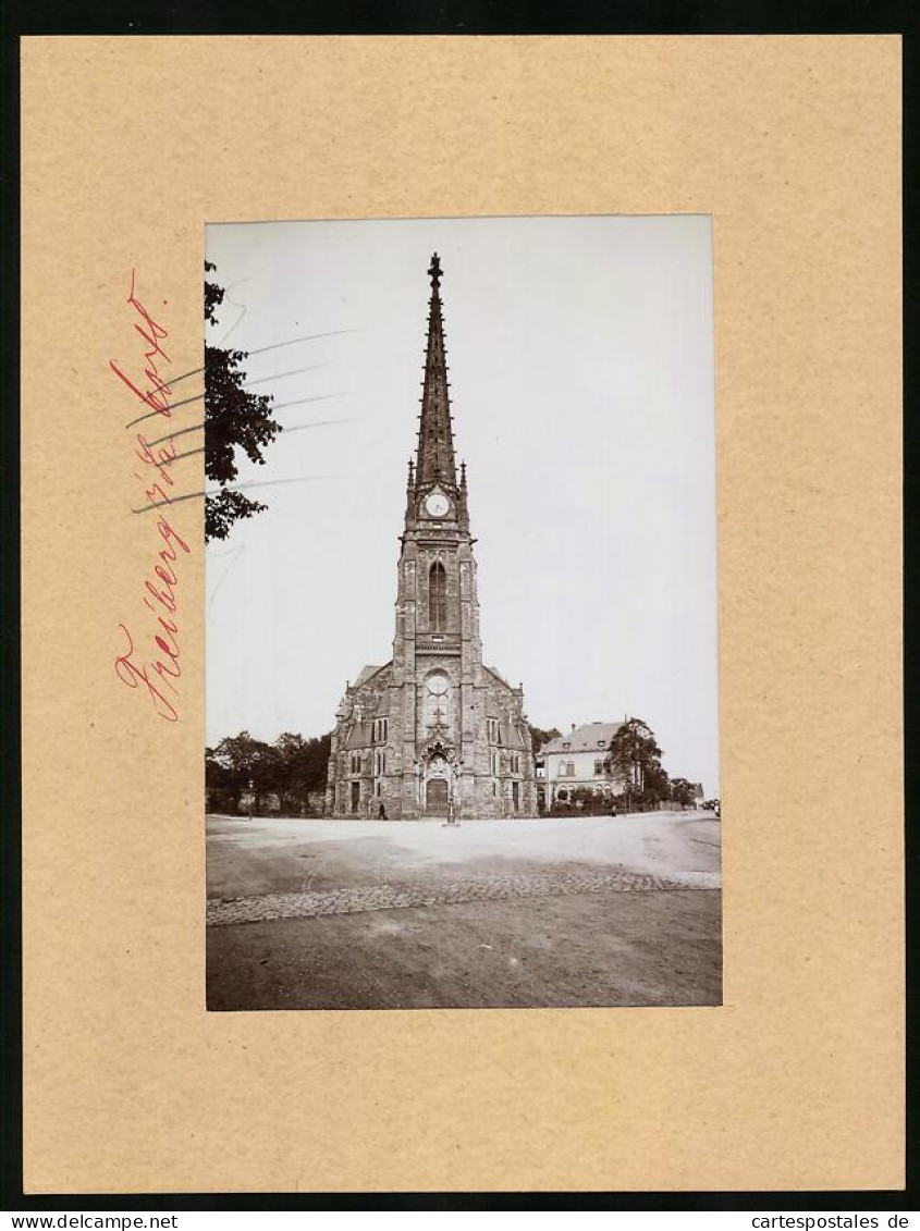 Fotografie Brück & Sohn Meissen, Ansicht Freiberg I. Sa., Partie An Der Jakobikirche Mit Pfarrhaus  - Orte