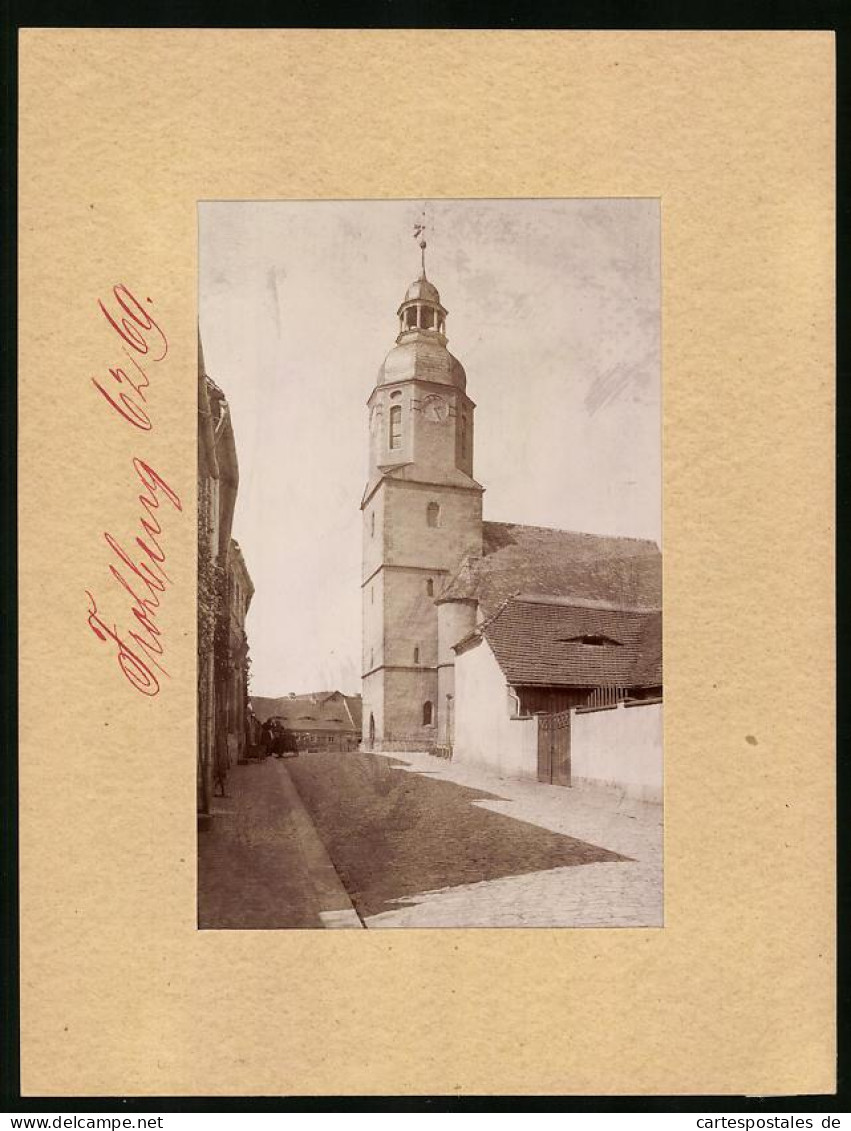 Fotografie Brück & Sohn Meissen, Ansicht Frohburg, Strassenpartie An Der Stadtkirche  - Lieux