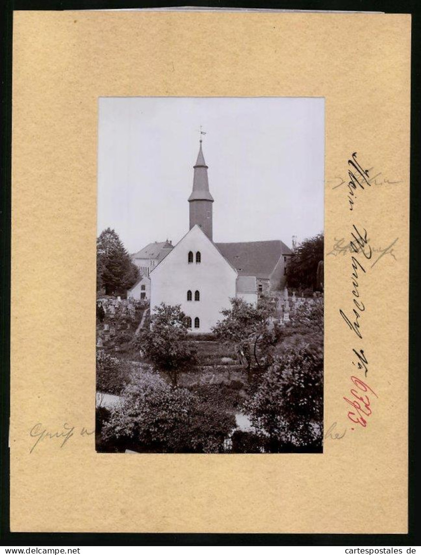 Fotografie Brück & Sohn Meissen, Ansicht Kleinwolmsdorf, Blick Auf Die Kirche Mit Friedhof  - Places