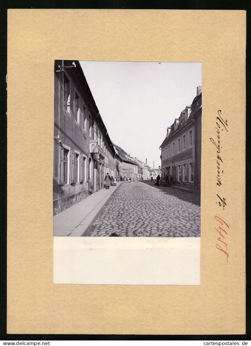 Fotografie Brück & Sohn Meissen, Ansicht Königsbrück, Blick In Die Königstrasse, Modewaarenhaus, Fleischerei, Rest  - Places