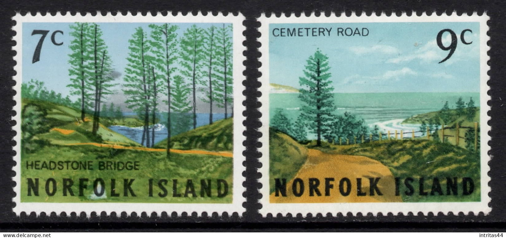 NORFOLK ISLAND 1966 " HEADSTONE BRIDGE / CEMETERY ROAD " SET   MNH - Norfolk Island