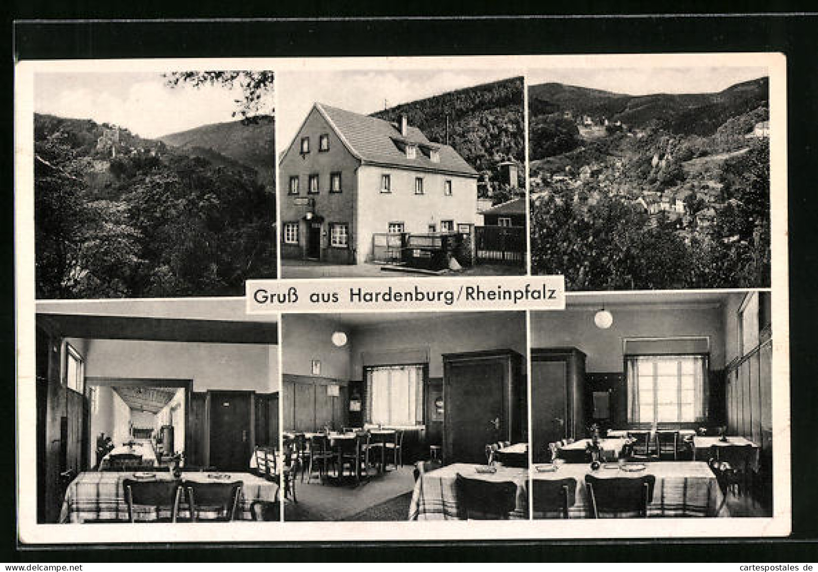 AK Hardenburg /Rheinpfalz, Ortsansicht Mit Gasthaus Zum Brunnen Mit Innenansichten  - Andere & Zonder Classificatie