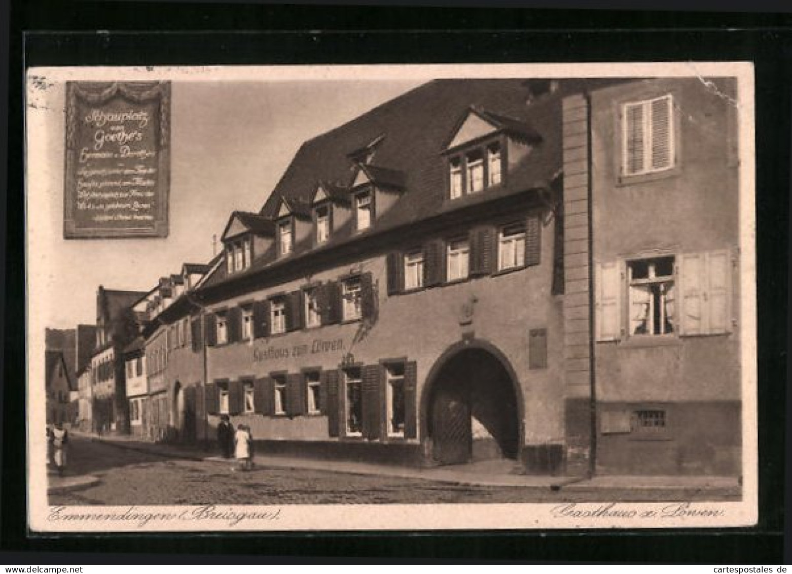 AK Emmendingen /Breisgau, Gasthaus Zum Löwen Mit Strassenpartie  - Emmendingen