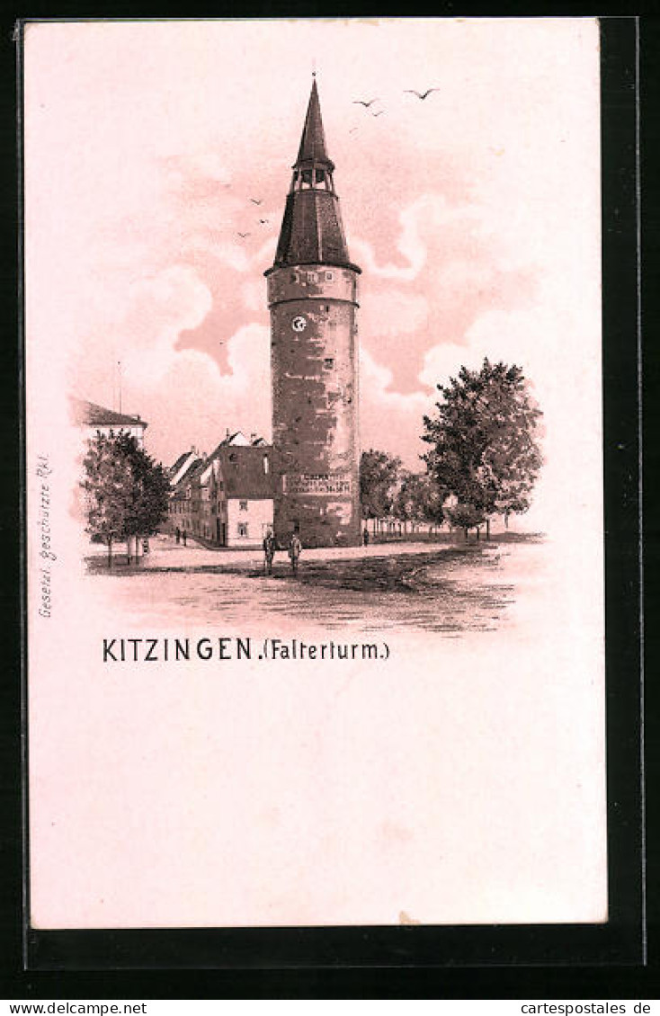 AK Kitzingen, Falterturm Mit Passanten  - Kitzingen