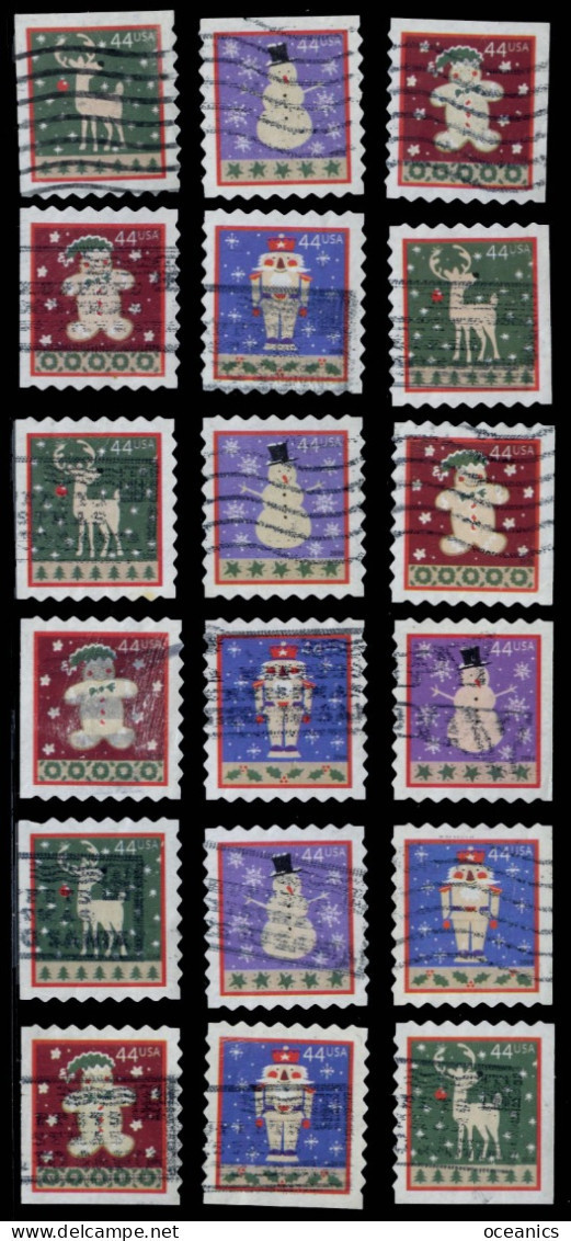 Etats-Unis / United States (Scott No.4429-32 - Noël / 2009 / Christmas) (o) All 18positions - Gebraucht