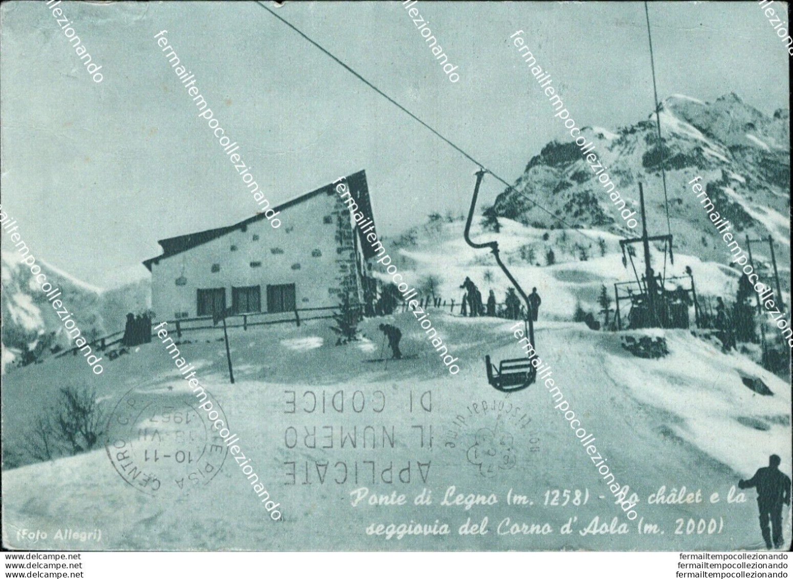 Bs441 Cartolina Ponte Di Legno Lo Chalet E La Seggiovia Brescia Lombardia - Brescia