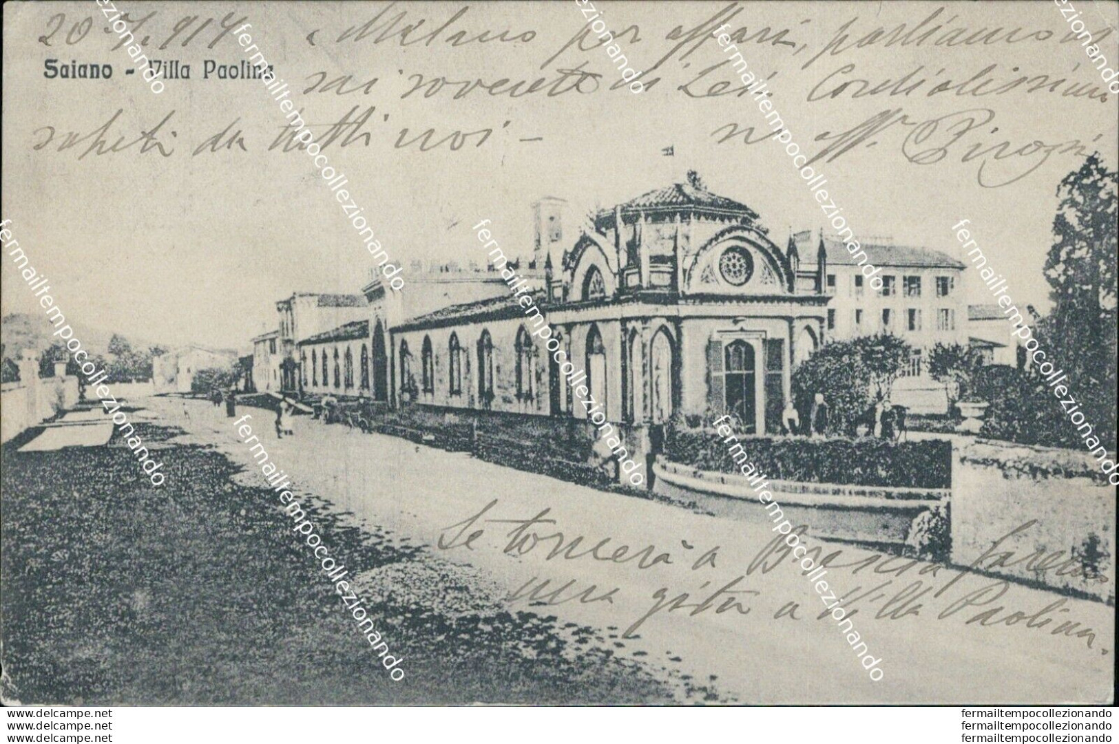 Bg131 Cartolina Saiano Villa Paolina 1917 Provincia Di Brescia - Brescia