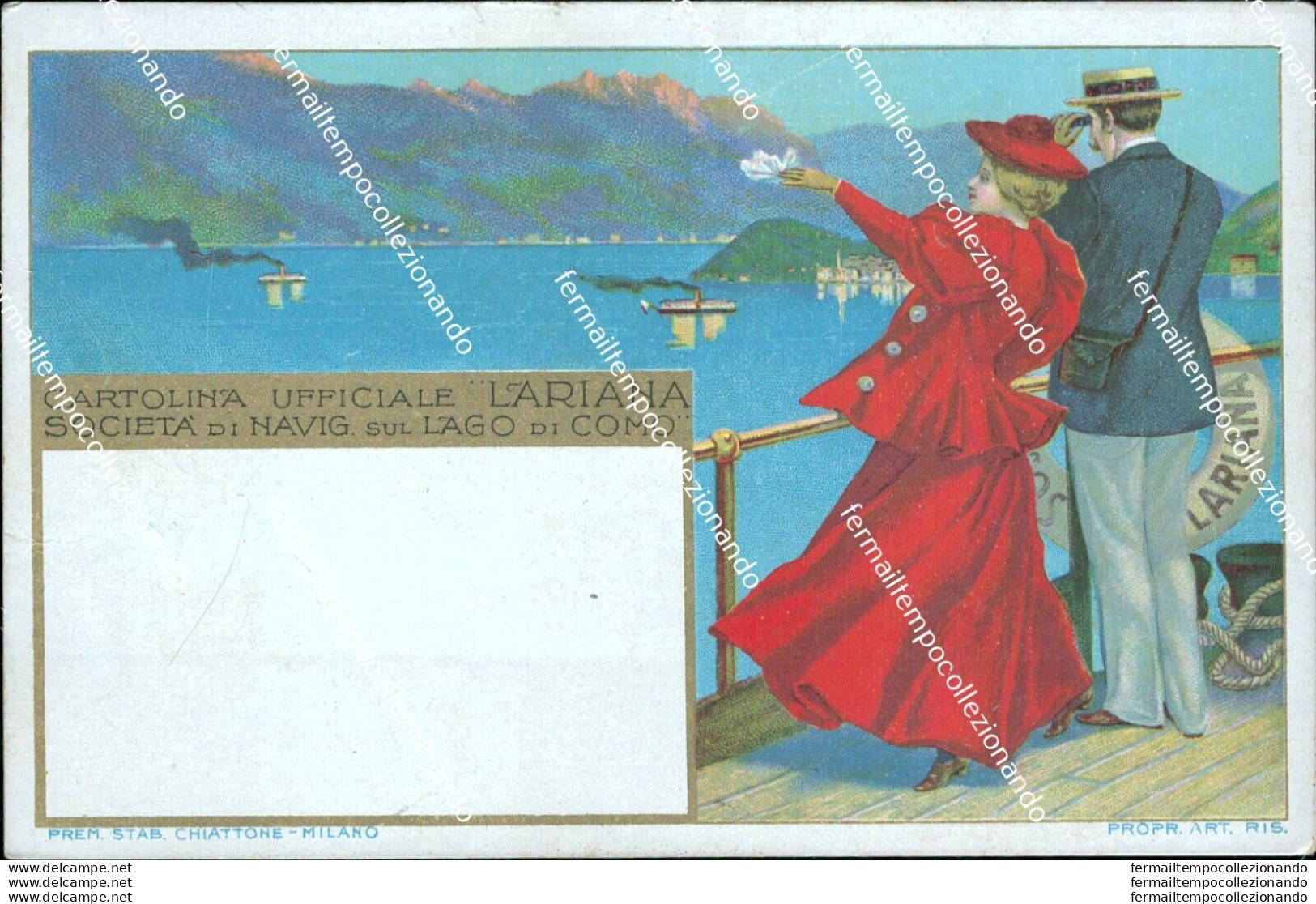 Bu1 Cartolina  Ufficiale Lariana Societa' Di Navigazione Lago Di Como Inizio 900 - Como