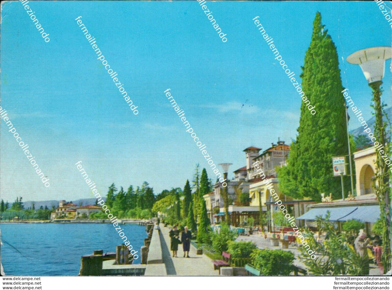 Br345 Cartolina Lago Di Garda Gardone Riviera Lungolago Brescia Lombardia - Brescia