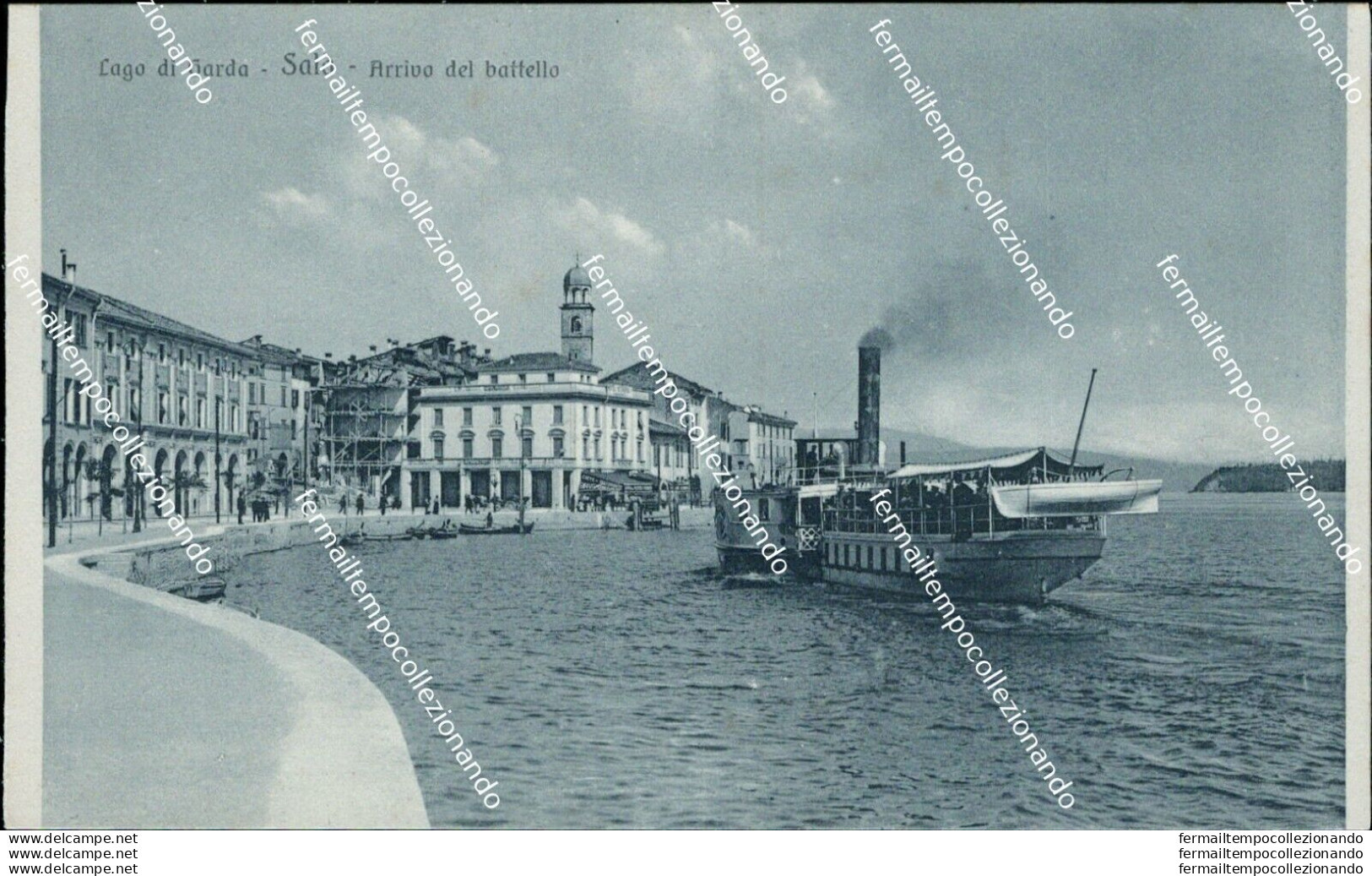 Bs3 Cartolina Lago Di Garda Salo' Arrivo Del Battello Brescia Lombardia - Brescia