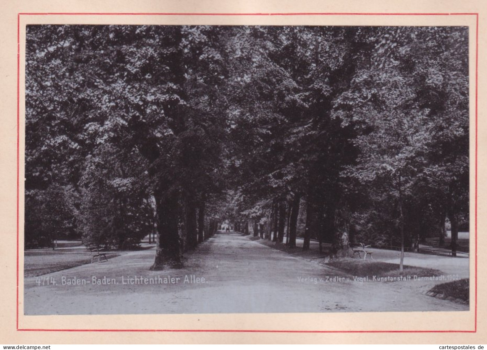 Fotoalbum 18 Fotografien Zedler u. Vogel, Darmstadt, Ansicht Baden-Baden, Bahnhof, Conversationshaus, Postplatz, Kapel 