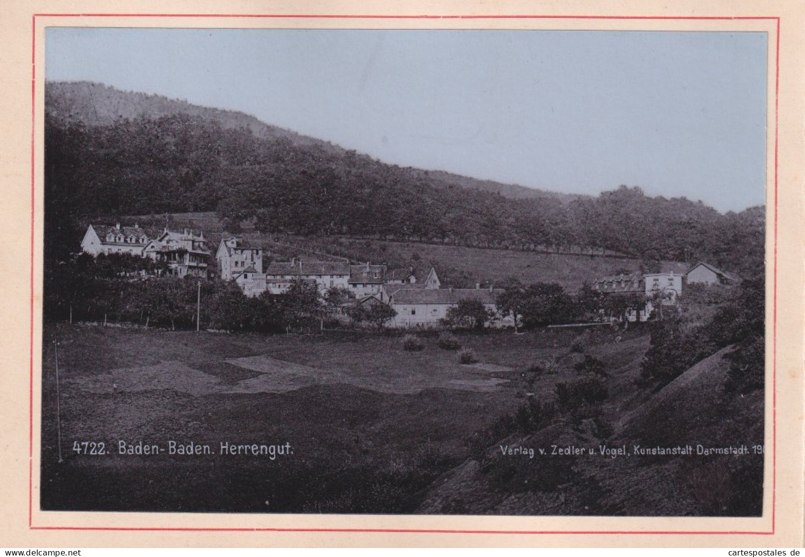 Fotoalbum 18 Fotografien Zedler u. Vogel, Darmstadt, Ansicht Baden-Baden, Bahnhof, Conversationshaus, Postplatz, Kapel 