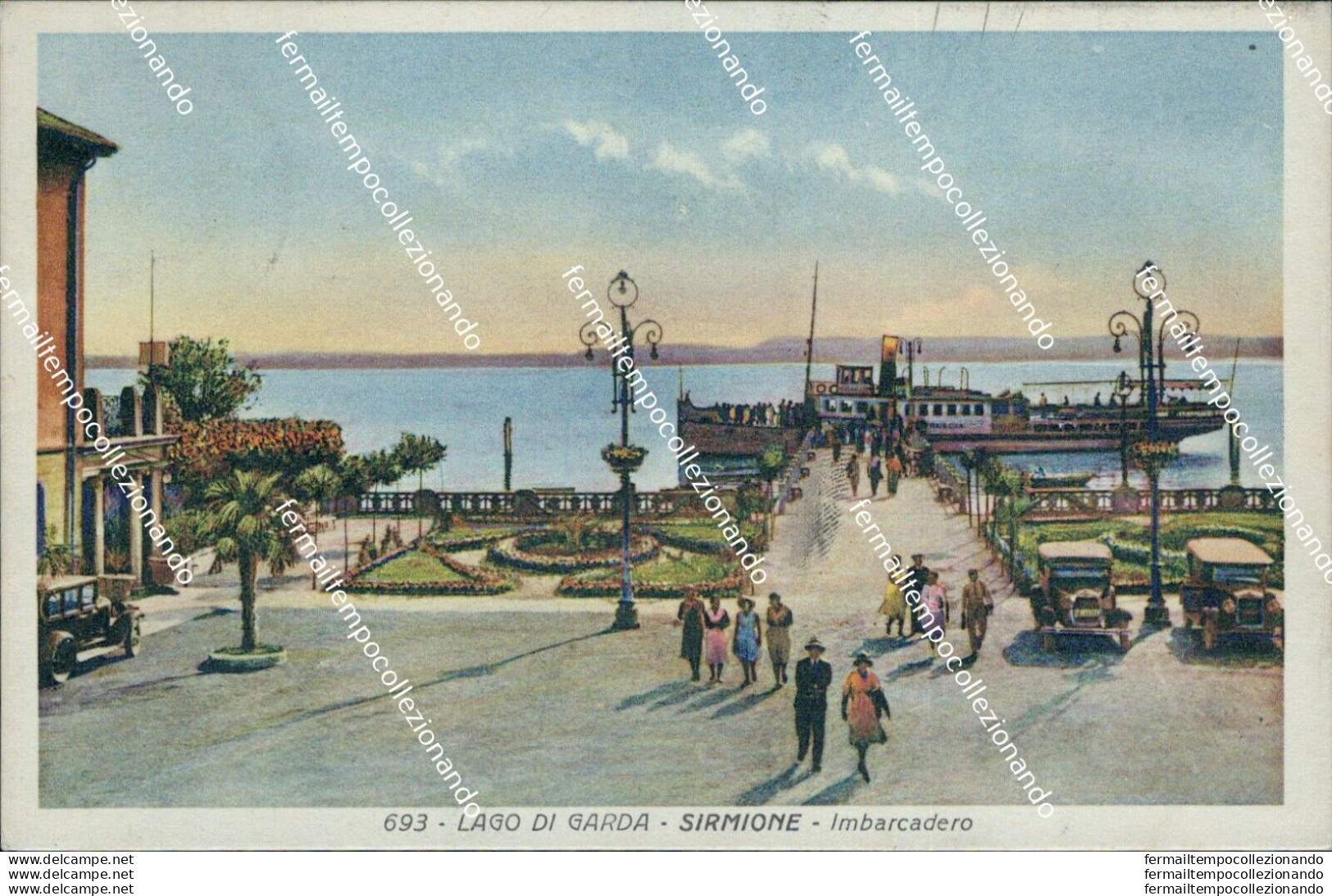 Bs144 Cartolina Lago Di Garda Sirmione Imbarcadero Brescia 1938  Lombardia - Brescia