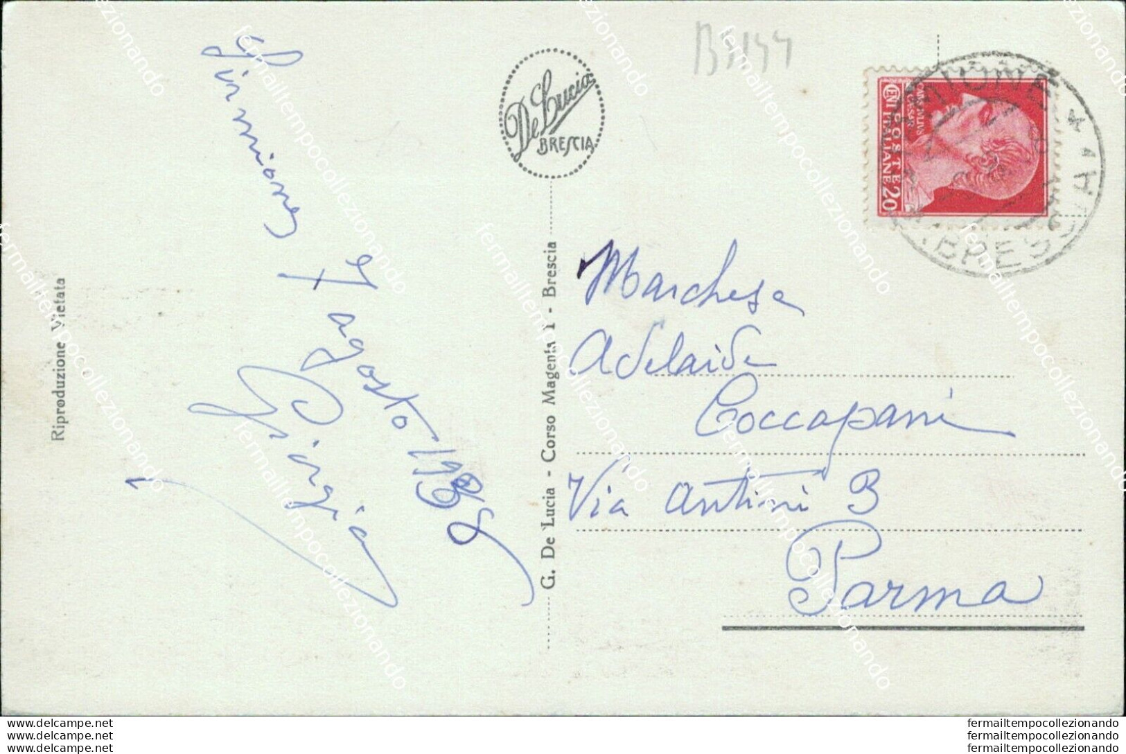 Bs144 Cartolina Lago Di Garda Sirmione Imbarcadero Brescia 1938  Lombardia - Brescia