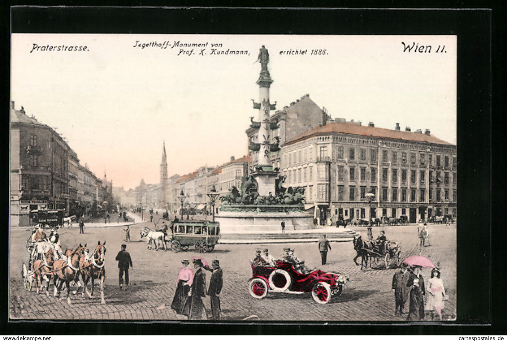 AK Wien, Praterstrasse Mit Tegetthoff-Monument  - Other & Unclassified