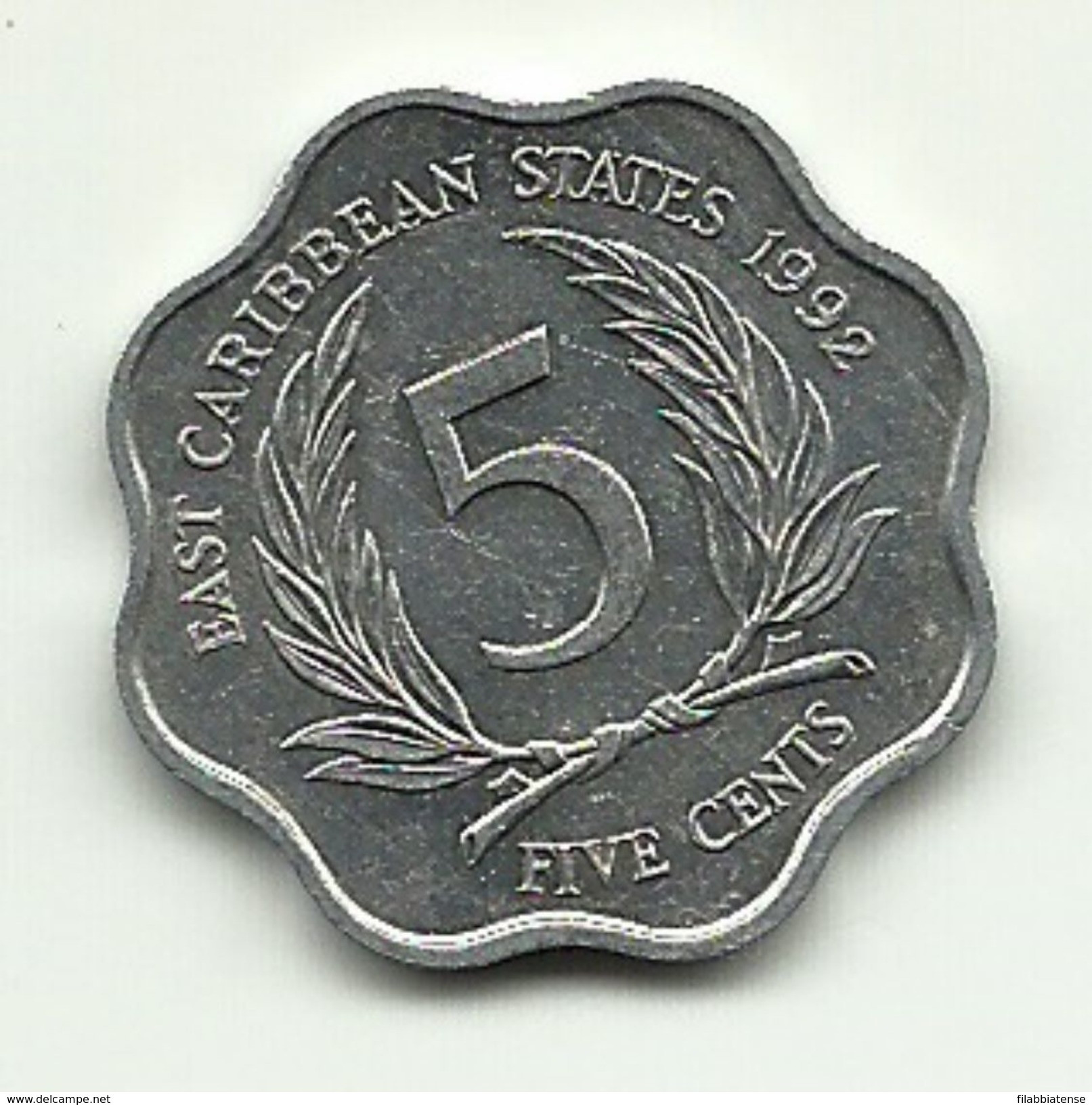 1992 - Caraibi Est 5 Cents, - Ostkaribischer Staaten