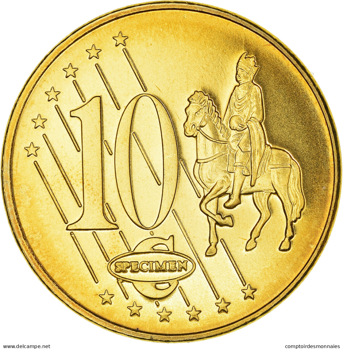 Danemark, 10 Euro Cent, 2002, Unofficial Private Coin, SPL+, Cuivre Plaqué - Essais Privés / Non-officiels