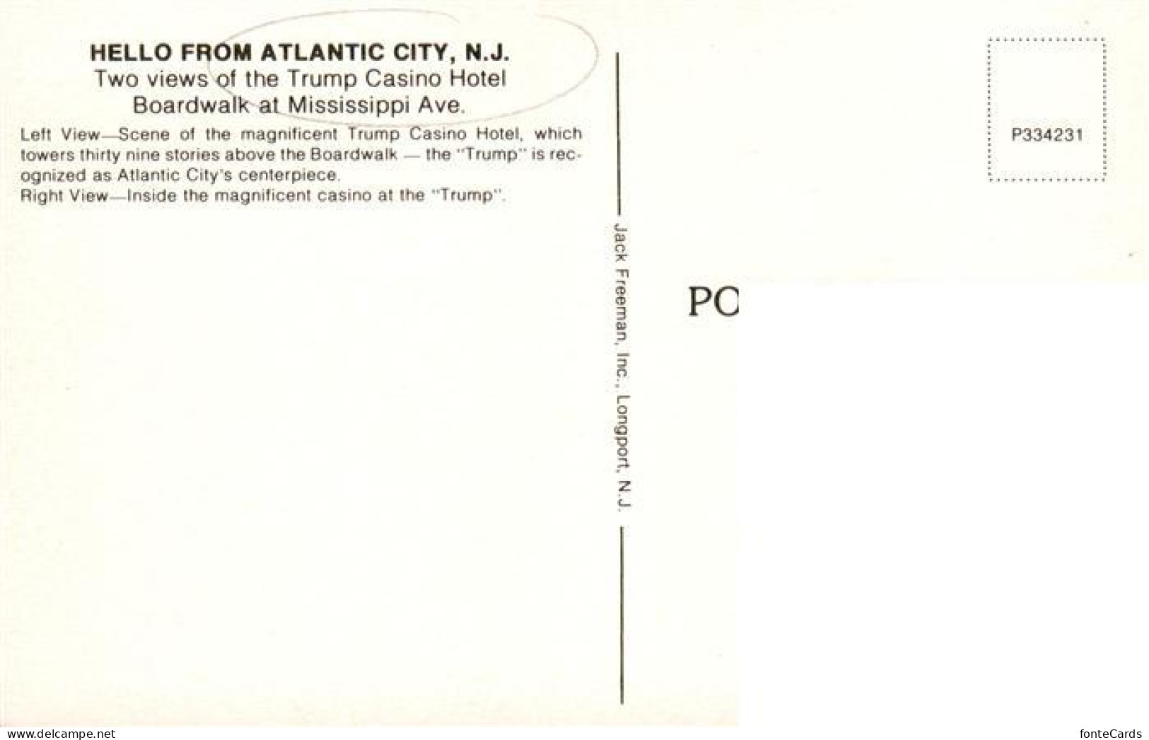 73956621 Atlantic_City_New_Jersey_USA Trump Casino Hotel Casino - Autres & Non Classés