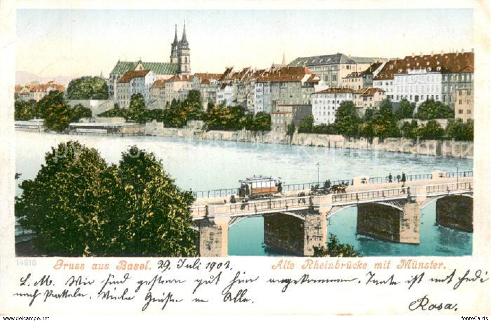 13735329 Basel BS Alte Rheinbruecke Mit Muenster Basel BS - Andere & Zonder Classificatie