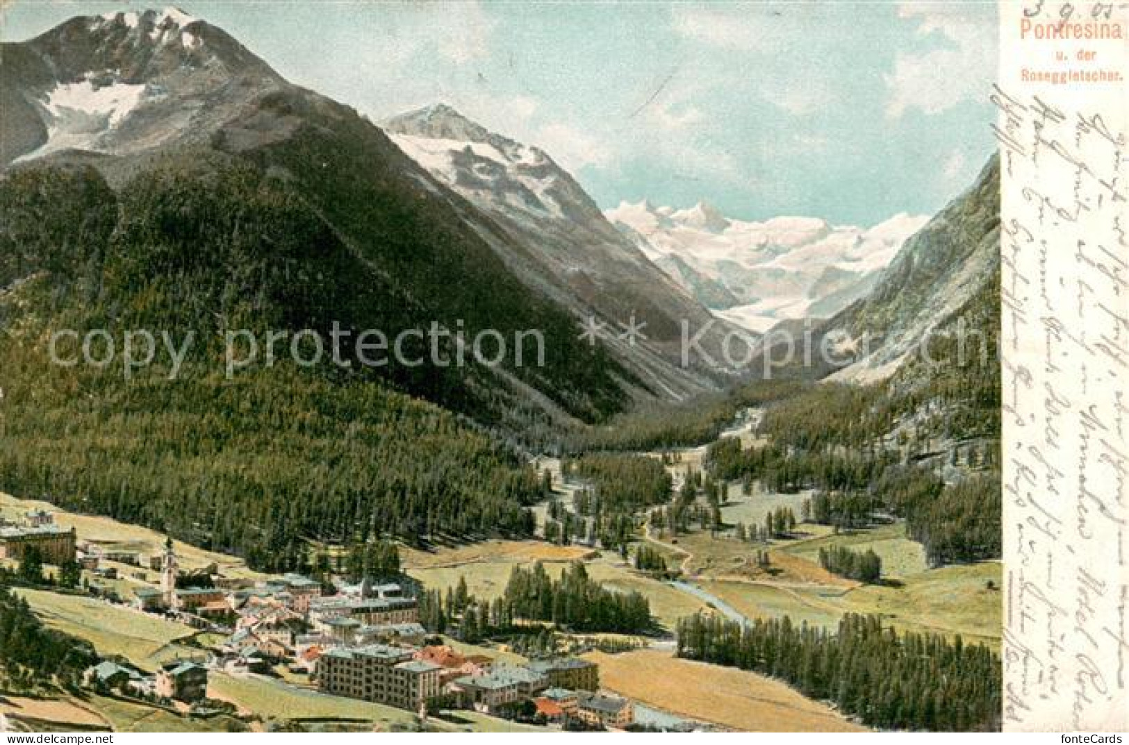 13734777 Pontresina Panorama Mit Roseggletscher Pontresina - Andere & Zonder Classificatie