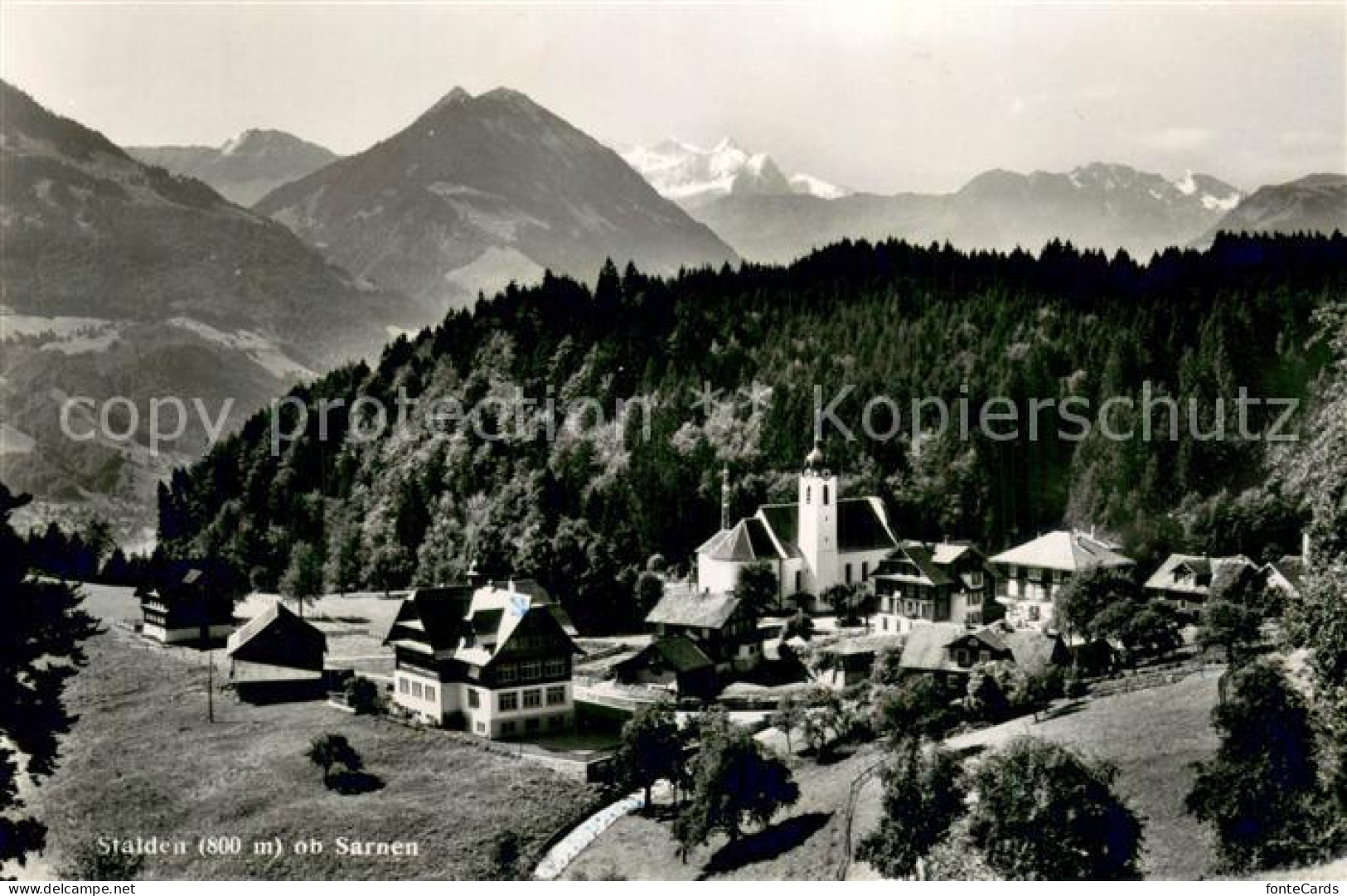 13734319 Stalden OW Ob Sarnen Panorama Mit Kirche Stalden OW - Other & Unclassified