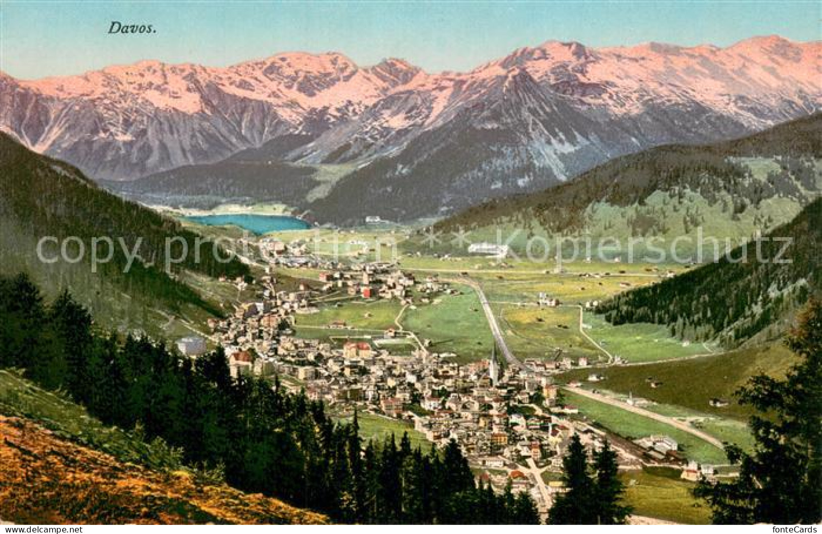 13733437 Davos Dorf GR Gesamtansicht M. See U. Berge Davos Dorf GR - Andere & Zonder Classificatie