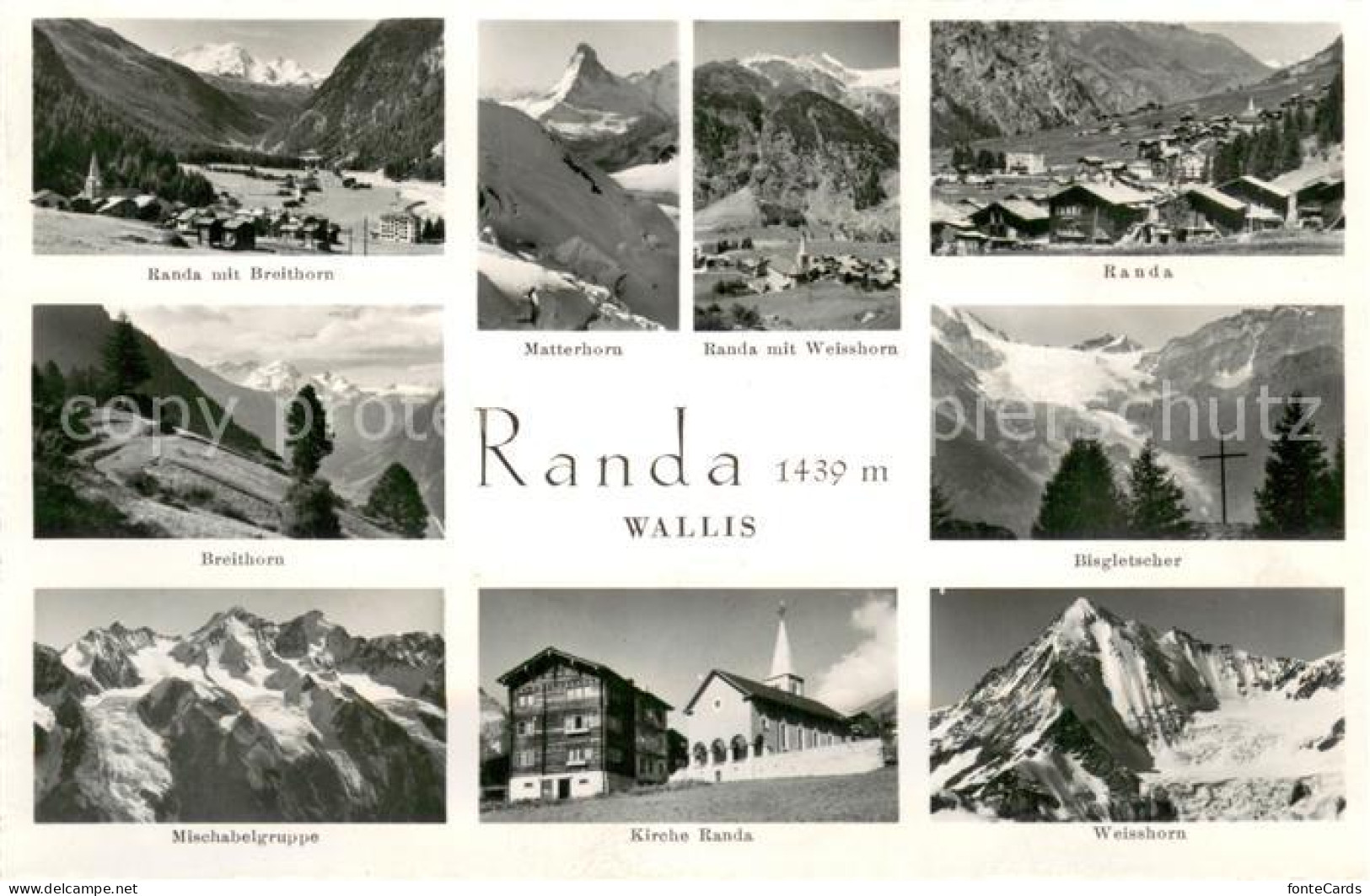 13733269 Randa VS Mit Breithorn Matterhorn Weisshorn Bisgletscher Mischabelgrupp - Other & Unclassified