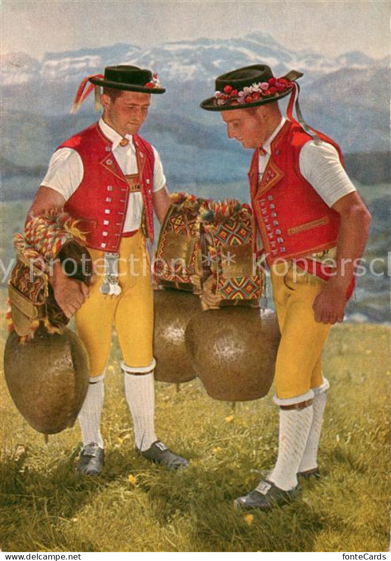 13732039 Appenzell IR Sennen In Festtracht Beim Schellenschuetten Appenzell IR - Autres & Non Classés